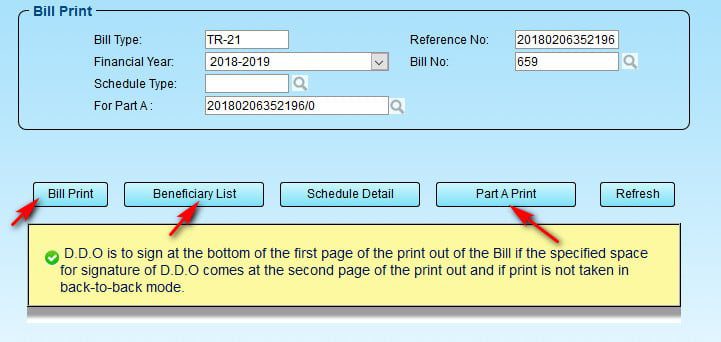 Bill Print TA bill
