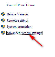 Click on Advance System Settings