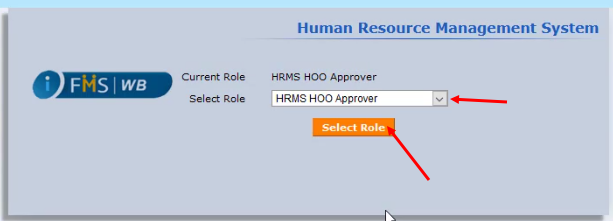 Select Roll as HRMS HOO Approver