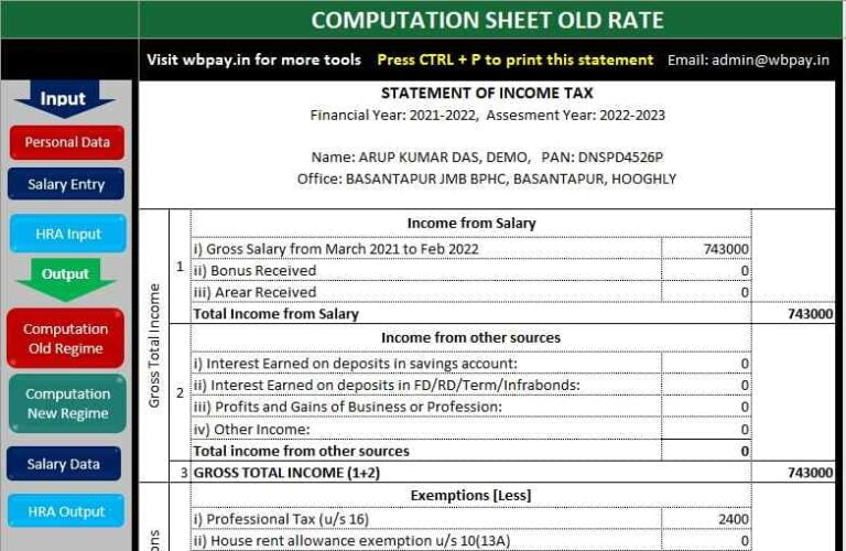 All In One Income Tax Calculator For Fy Old New