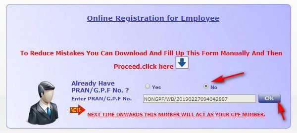 registration without GPF number