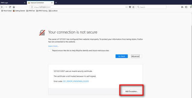 Connection is not secure message
