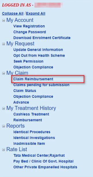 Claim reimbursement option
