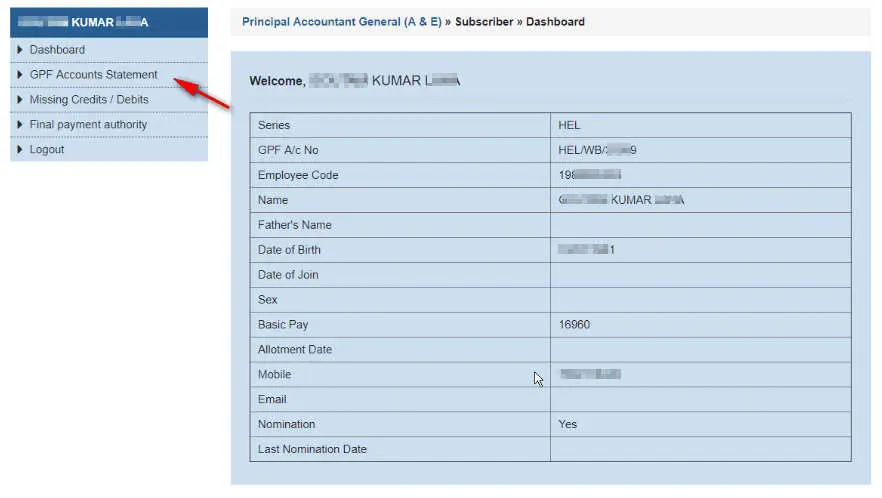 GPF Profile details