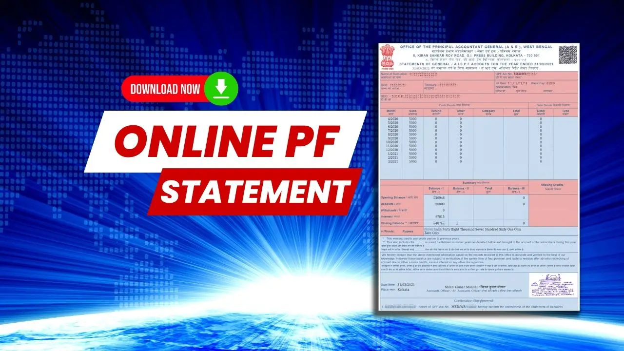 Online PF Download option