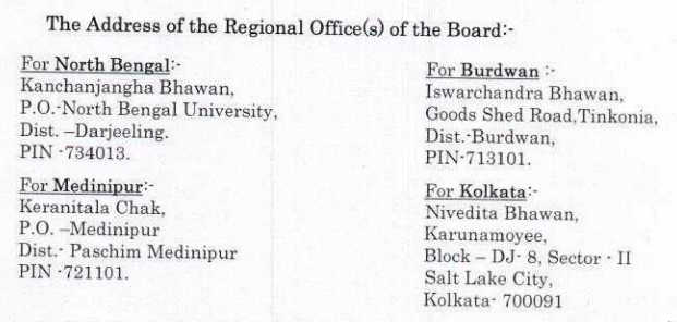 WBBSE Regional Office Address