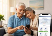 Nps New Website Old Pensioner Couple Showing Mobile