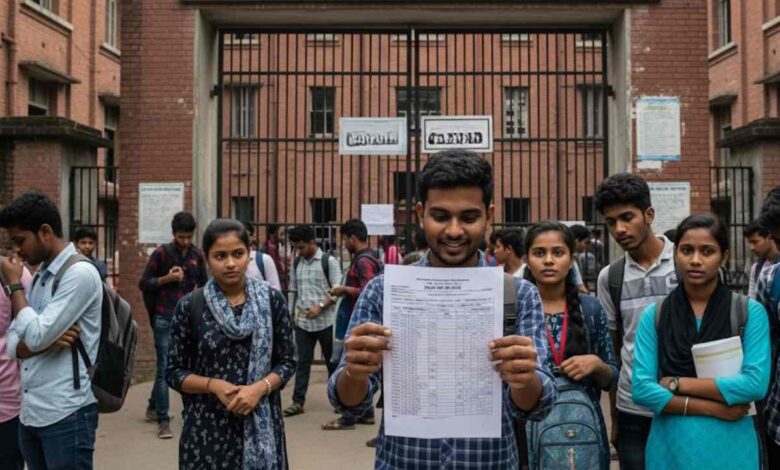 Outside Of An Exam Hall With Aspirants