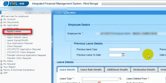 Apply Leave option