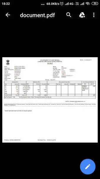 Sample payslip