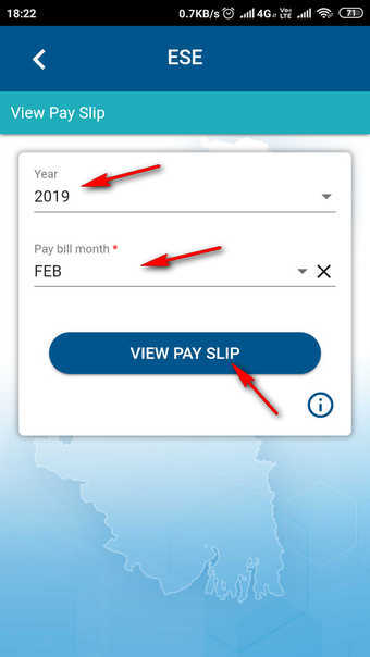 select year and month for pay slip