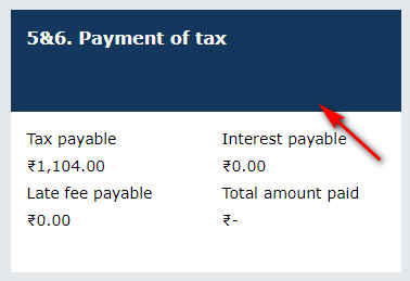 payment of tax