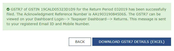 successfull gst return