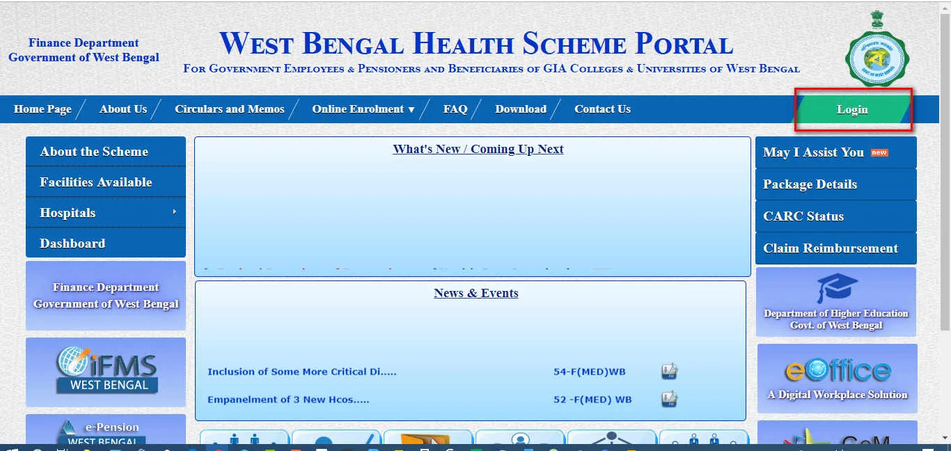 WB Health Scheme Login