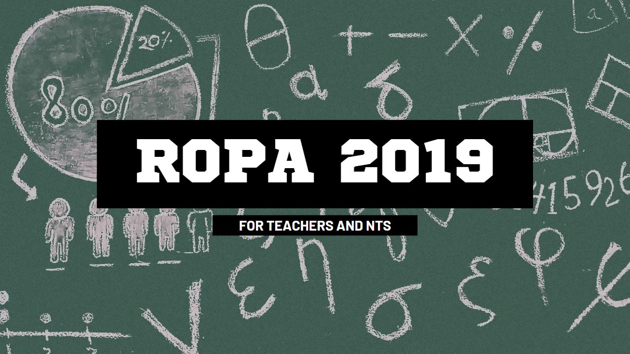 Ropa 2019 for teachers