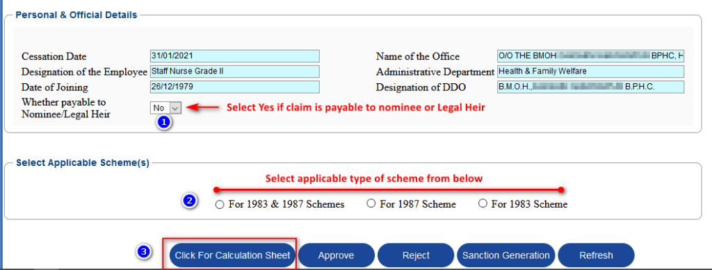 Select type of GISS Scheme and Calculate