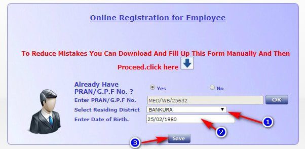Registration with GPF number