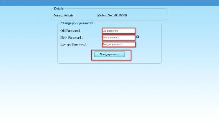 Change password first time login