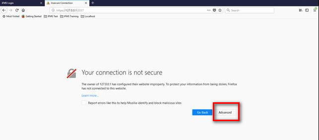 Connection is not secure error