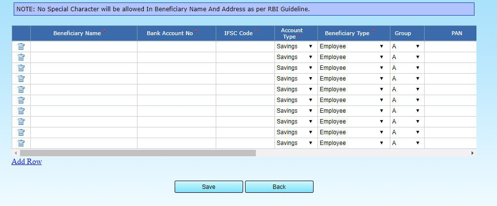 Process 1 Add beneficiary Account number in e-pradan