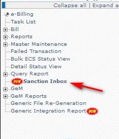Sanction inbox option
