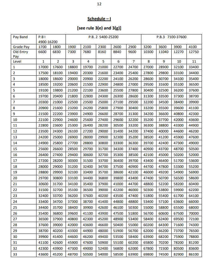 ROPA 2019 Pay Matrix page 1