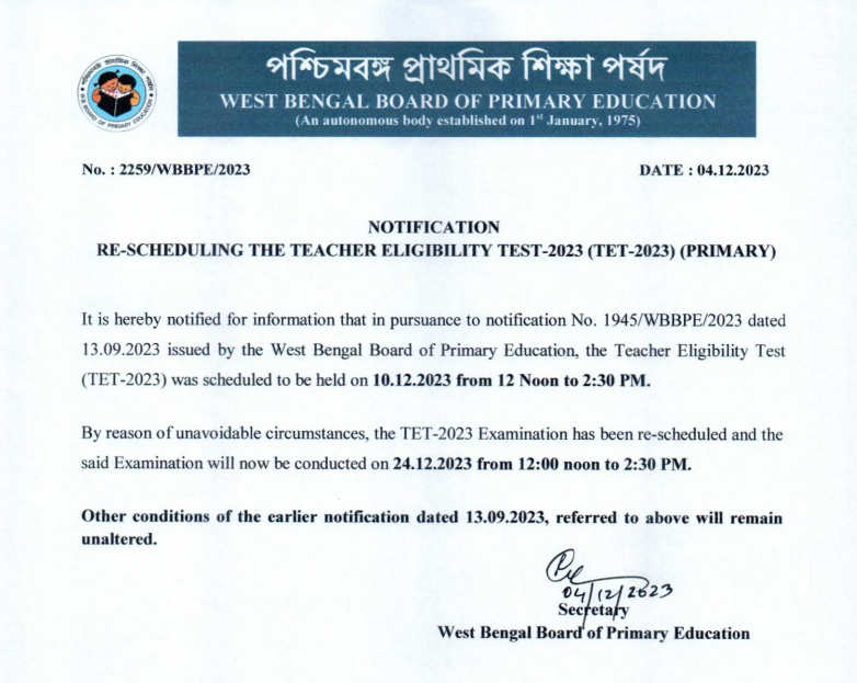 WB Primary TET