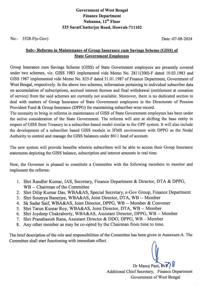 Reforms of Group Insurance cum Savings Scheme (GISS) 2 Reforms of Group Insurance cum Savings Scheme (GISS)