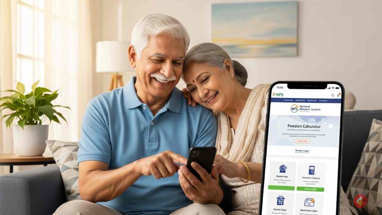 Nps New Website Old Pensioner Couple Showing Mobile