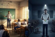 A Teacher In A Classroom And Holding A Show Cause Notice Min