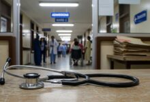 A Stethoscope On A Table Of A Hospital