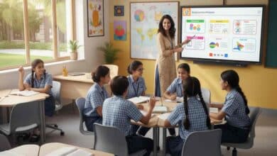 Teacher In A Modern School