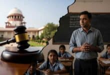 Supreme Court Gavel And Teacher In A Classroom