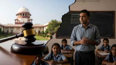 Supreme Court Gavel And Teacher In A Classroom