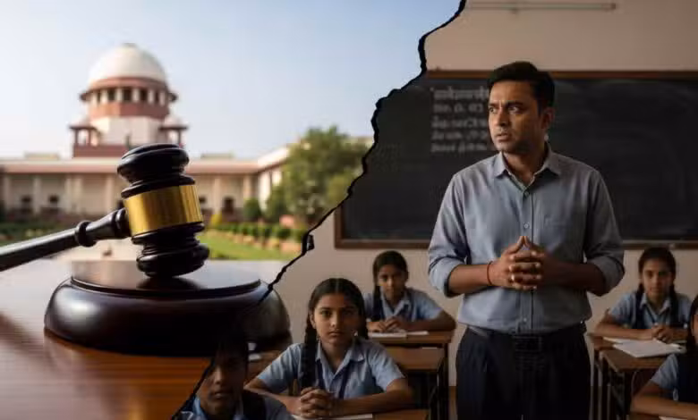Supreme Court Gavel And Teacher In A Classroom