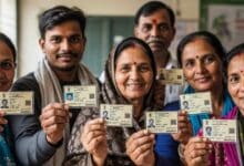 Voters Holding Their Voter Id Card