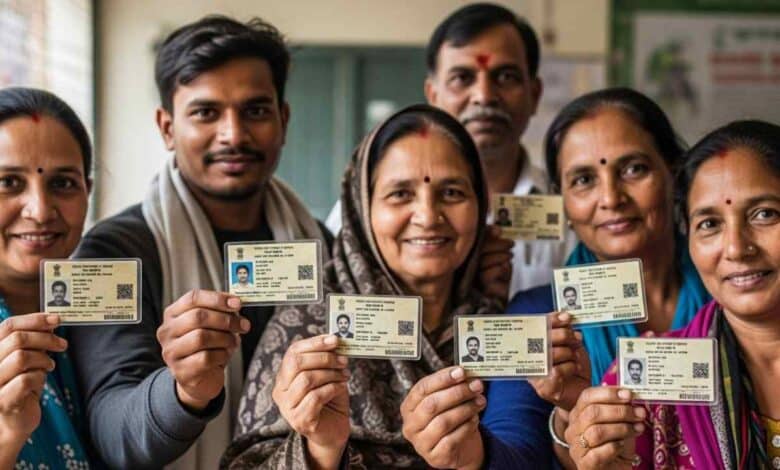 Voters Holding Their Voter Id Card
