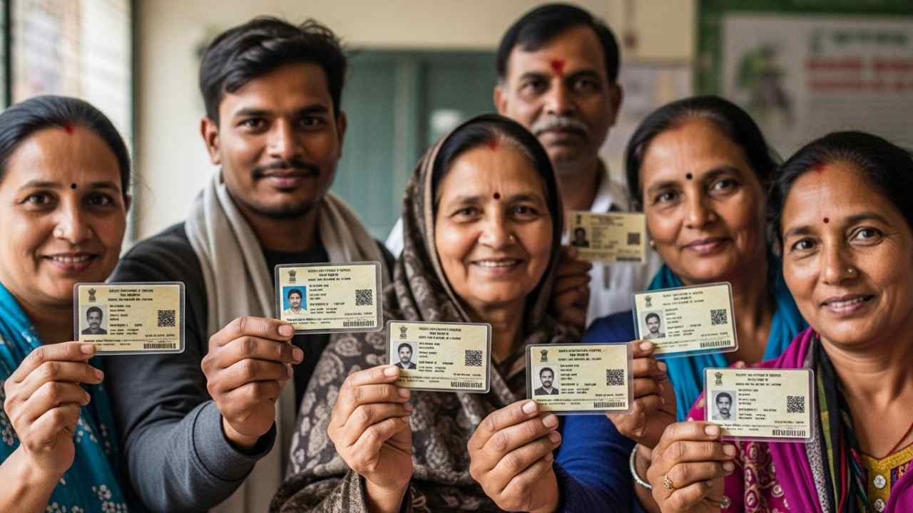 Voters Holding Their Voter Id Card