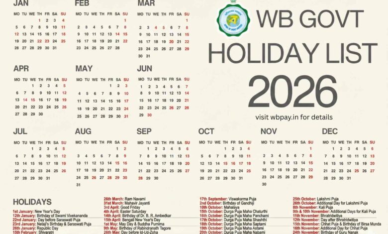 Wb Govt Holiday List 2026