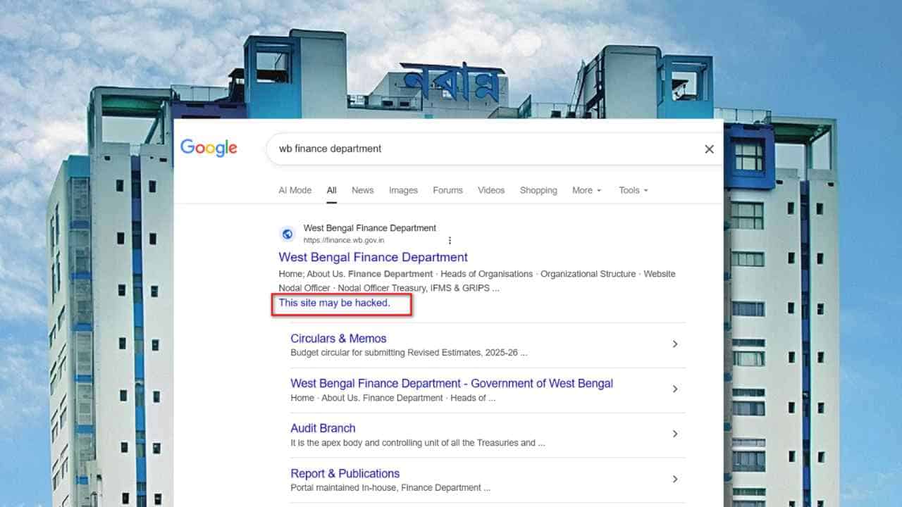 Nabanna Finance Dept Website Hack