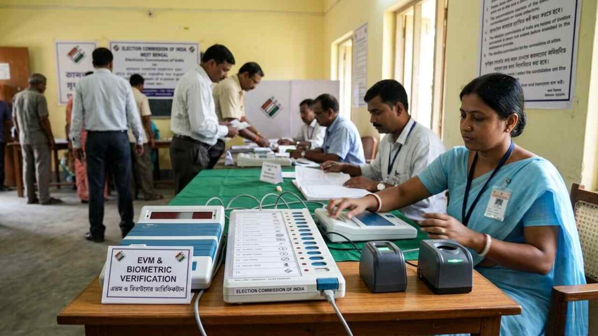 Polling Booth With EVM Biometric