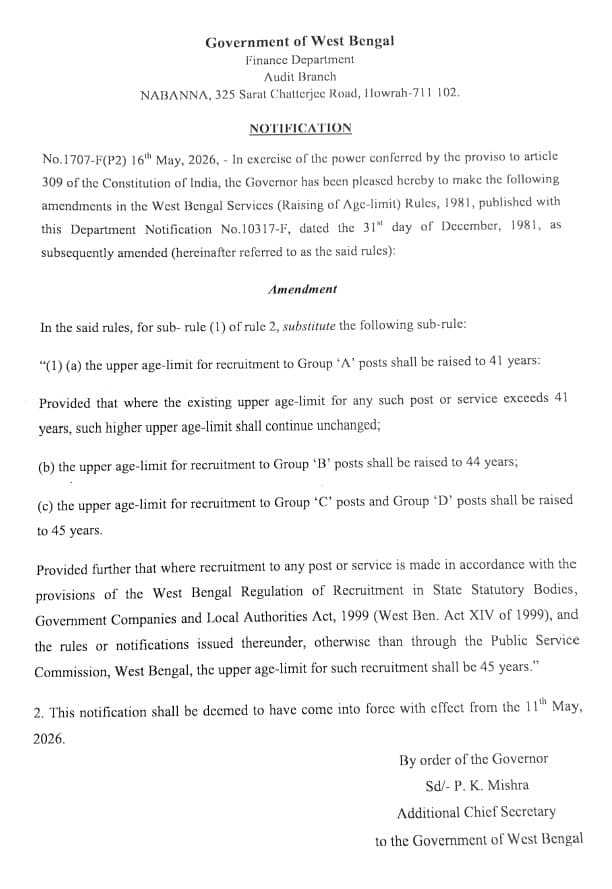WB Job Age Limit
