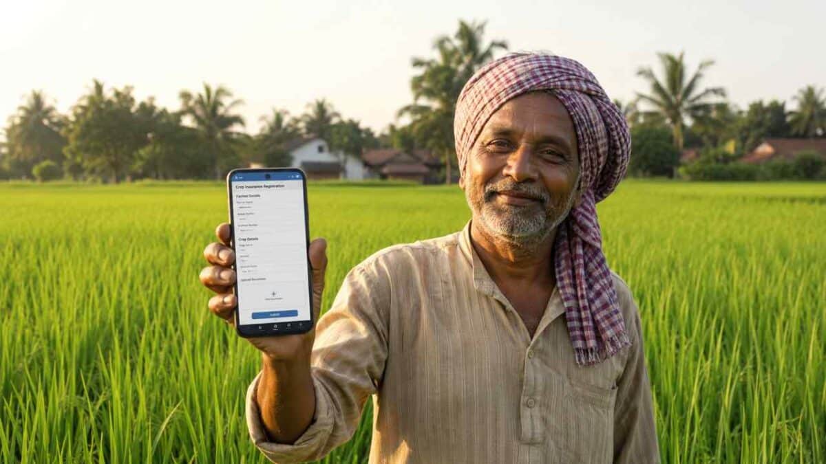 Farmer With Mobile In Hand