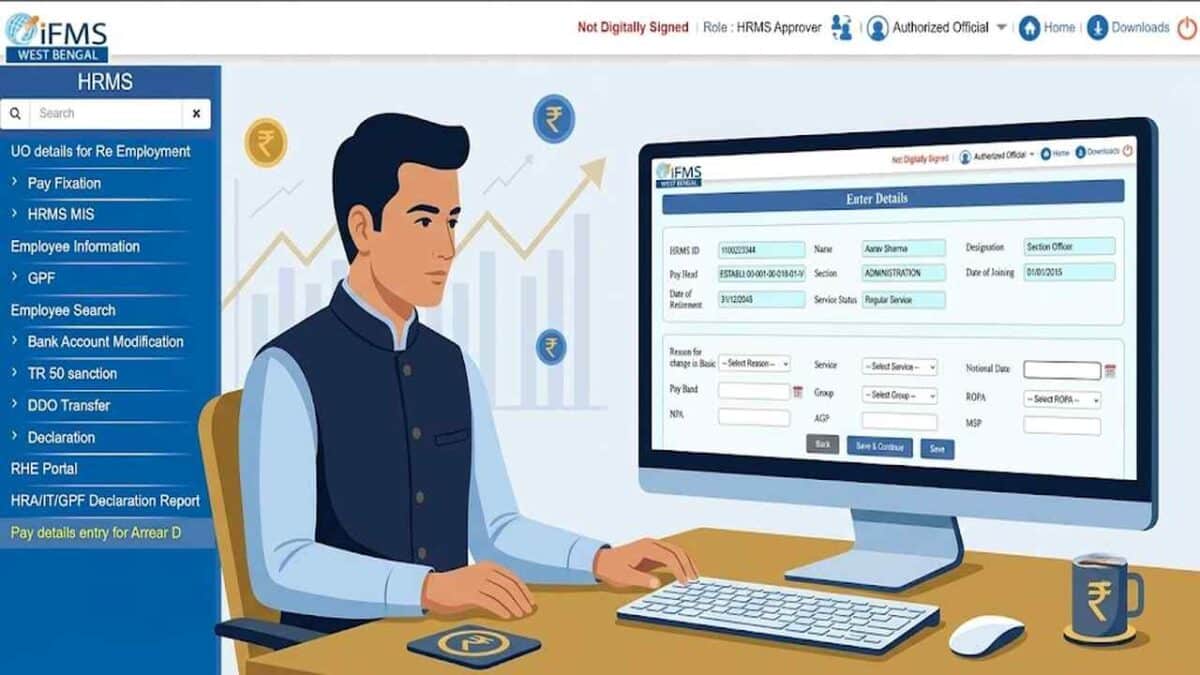Pay Details Entry For Arrear DA WBIFMS